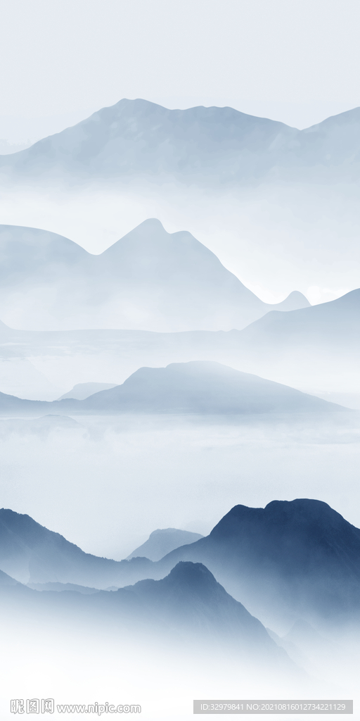 中国风新山水画 TIF分层图 