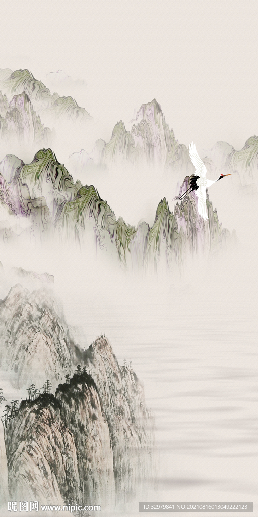 中式 新山水画 TIF分层图 