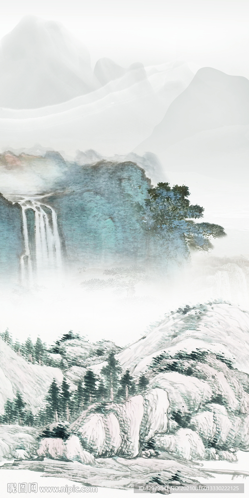 人气 新山水画 TIF分层图 