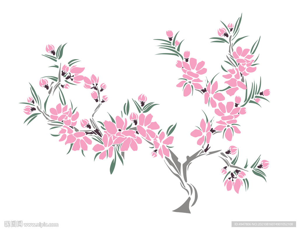 桃花 矢量图