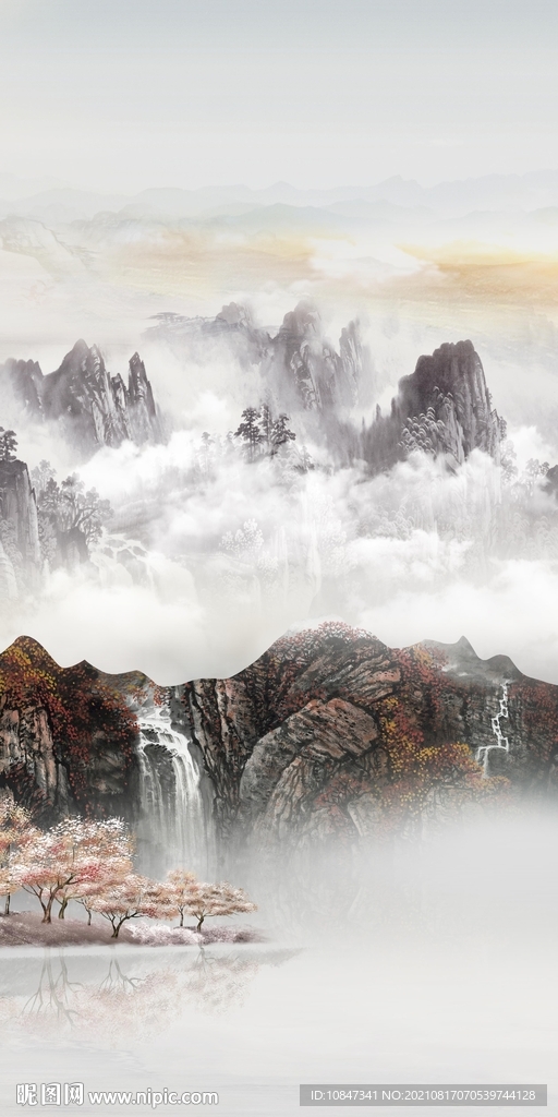 人气高端玄关画 TIF分层图