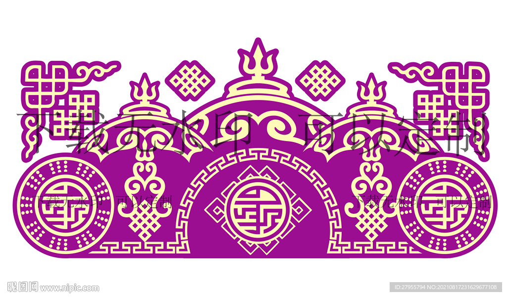 蒙古族图案矢量背景