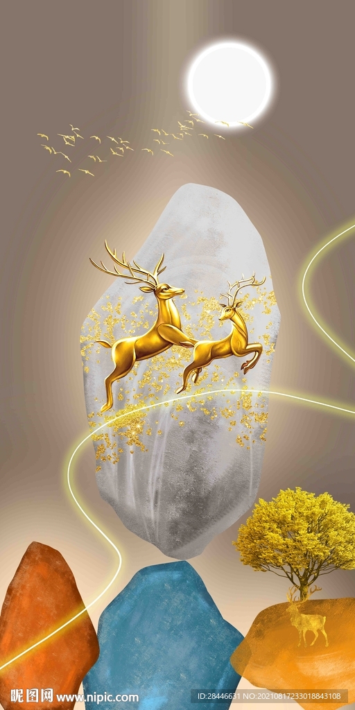 玄关装饰画背景墙