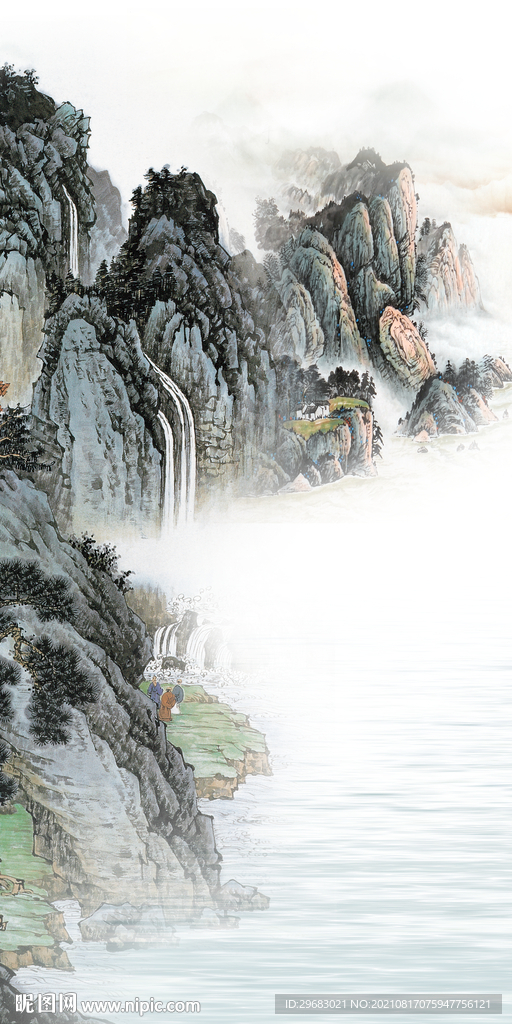 国画山水玄关画 TIF分层图