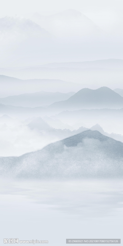 简约山水玄关画 TIF分层图