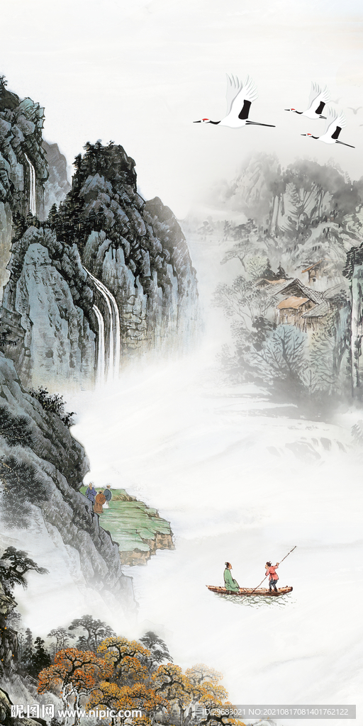 最新无框画玄关 分层文件  