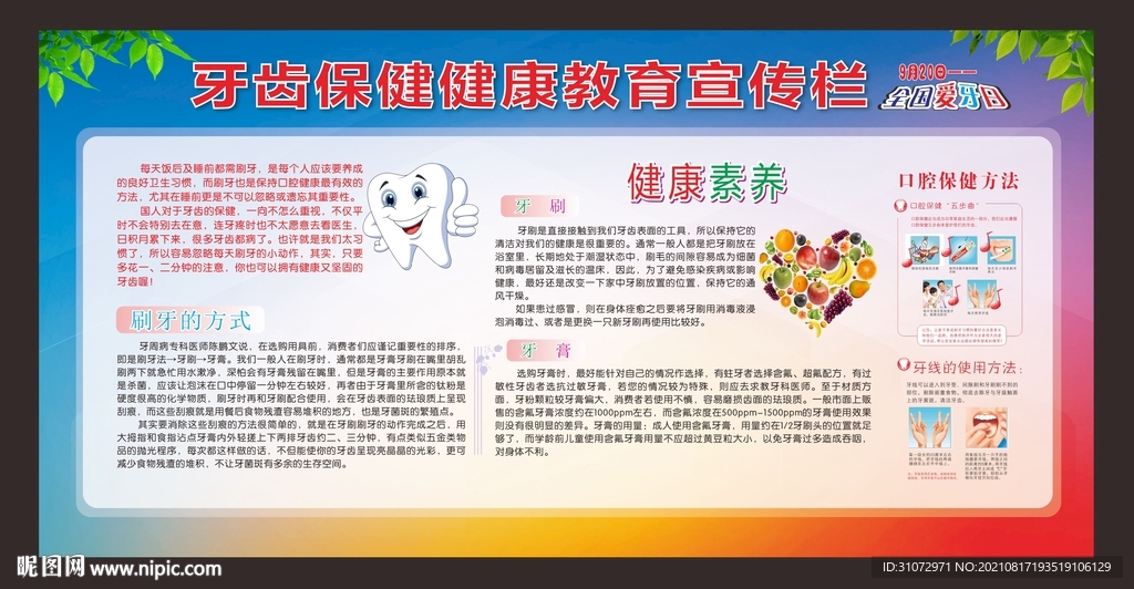 牙齿保健健康宣传栏