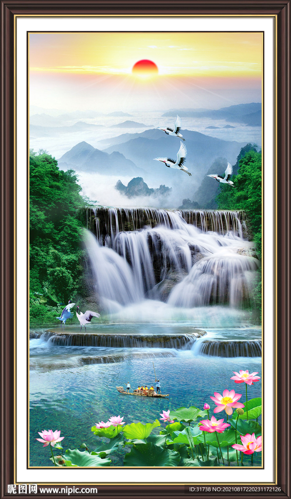 竖幅山水画