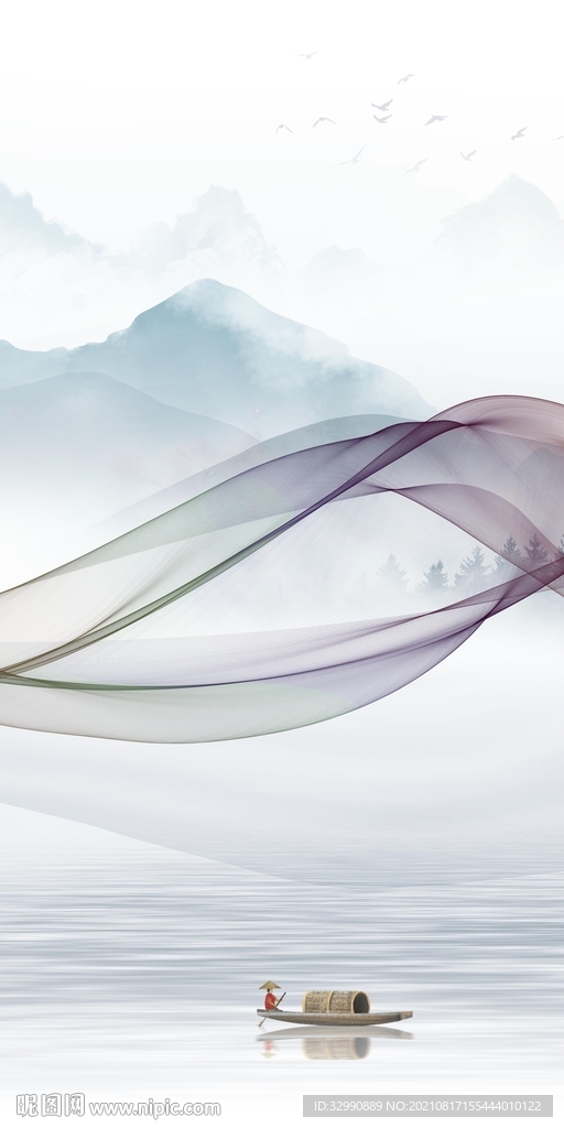 线条 意境玄关山水 TIF分层