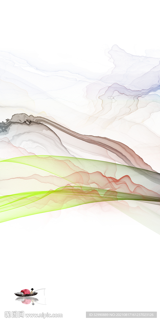 别墅玄关山水 TIF 分层画