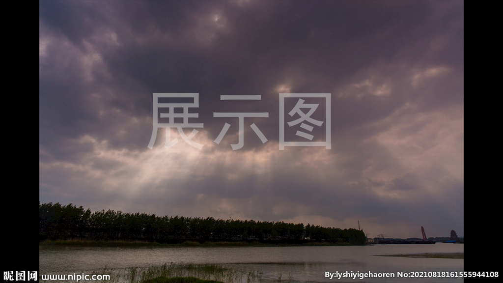 泗阳大运河云层漏光延时摄影