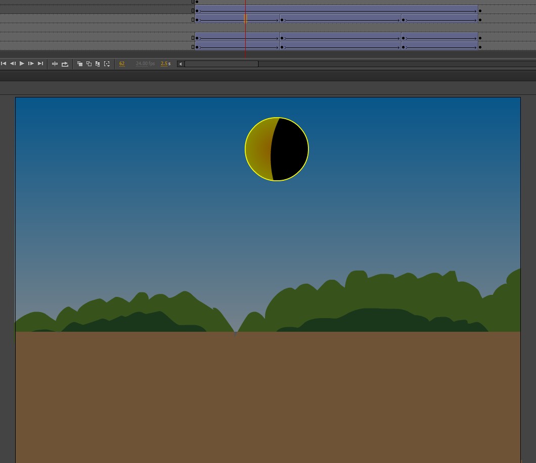 animate制作一个日食动画