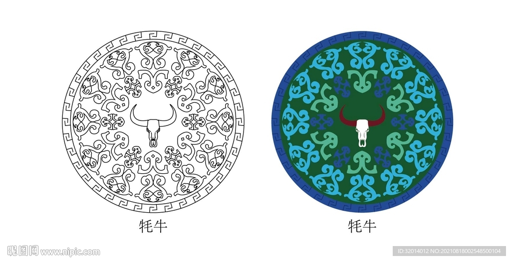 蒙古族纹饰  牦牛