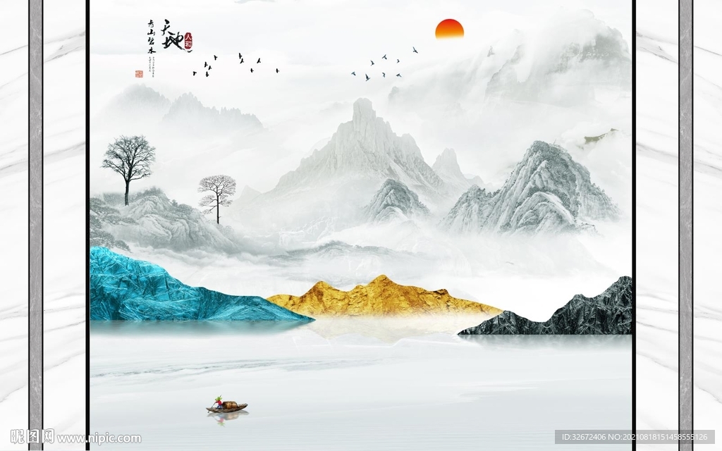 新中式背景墙图片