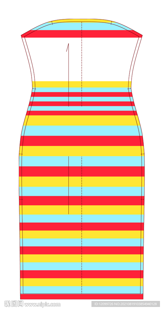 数码连衣裙横条