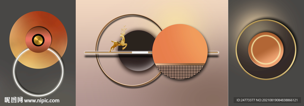 几何灯光装饰画