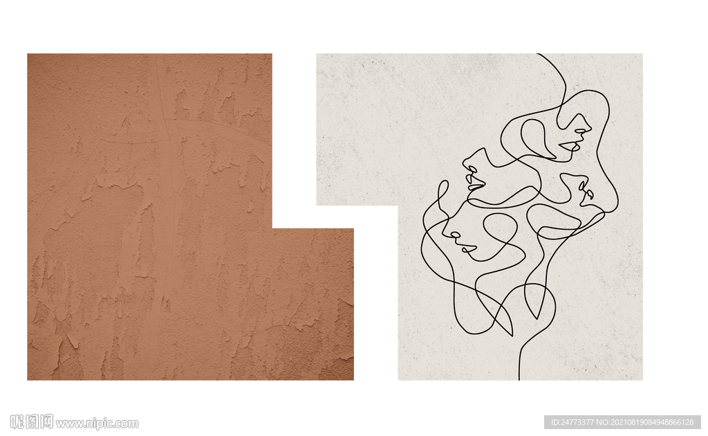 抽象线条人物装饰画