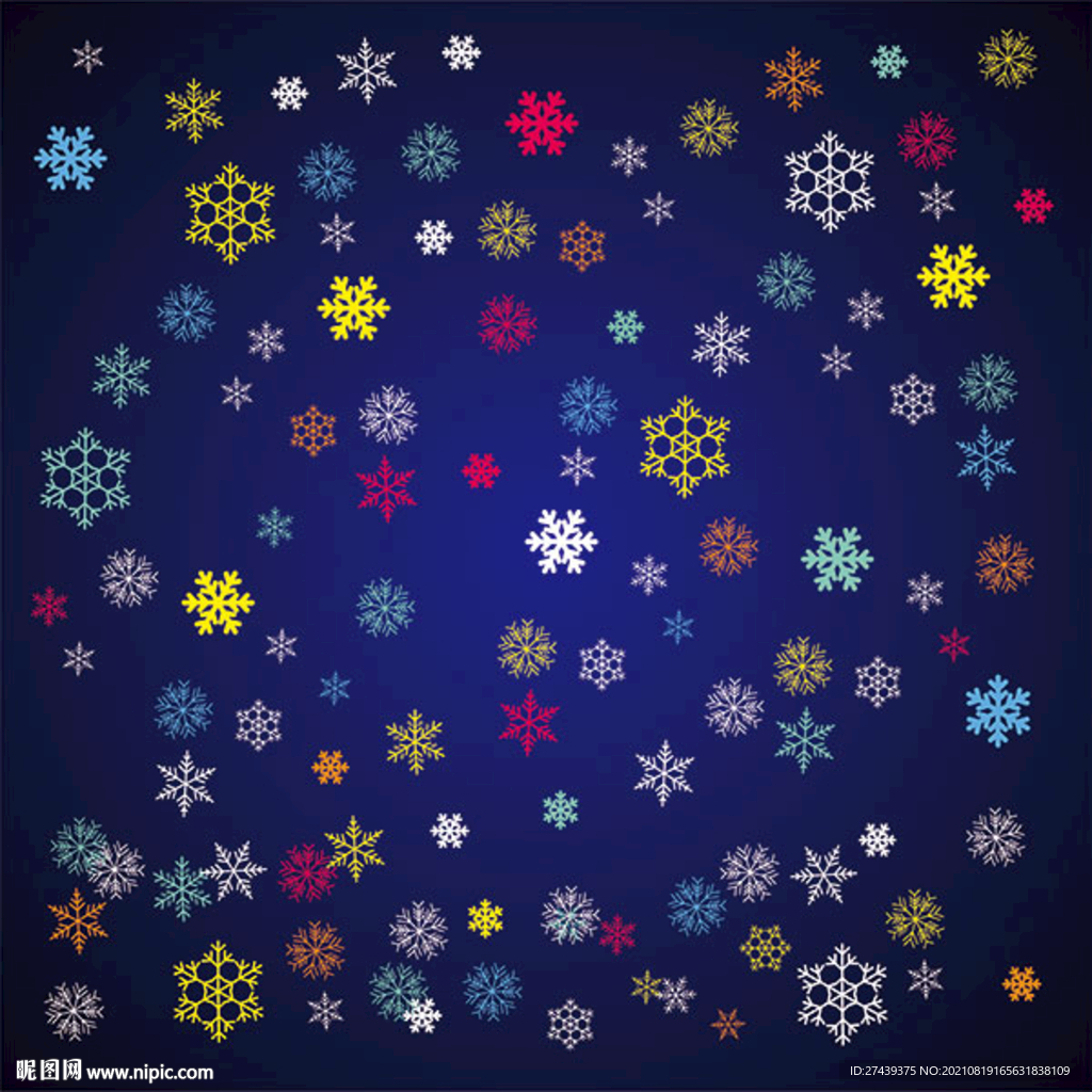 彩色雪花背景