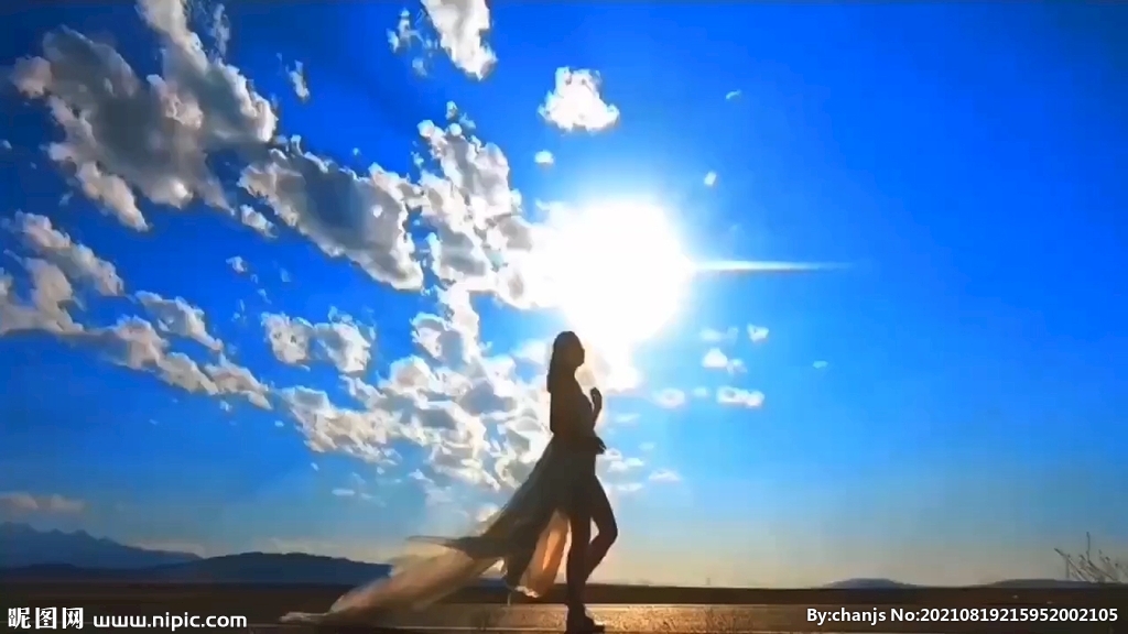 风景 女生 蓝天
