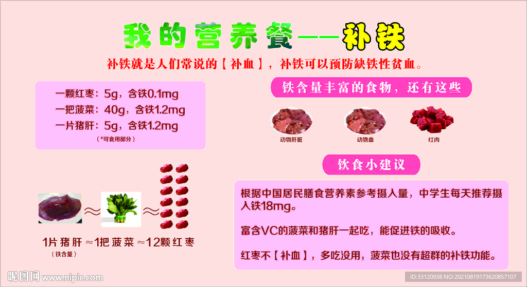学校餐厅营养餐补铁