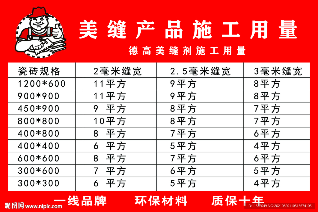 德高防水施工用量