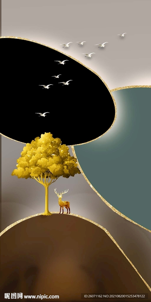 石来运转玄关装饰画