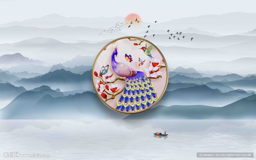 新中式背景墙