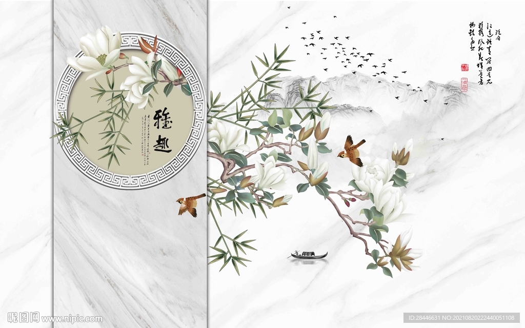 新中式背景墙