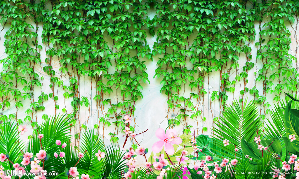 绿植背景墙装修效果图图片