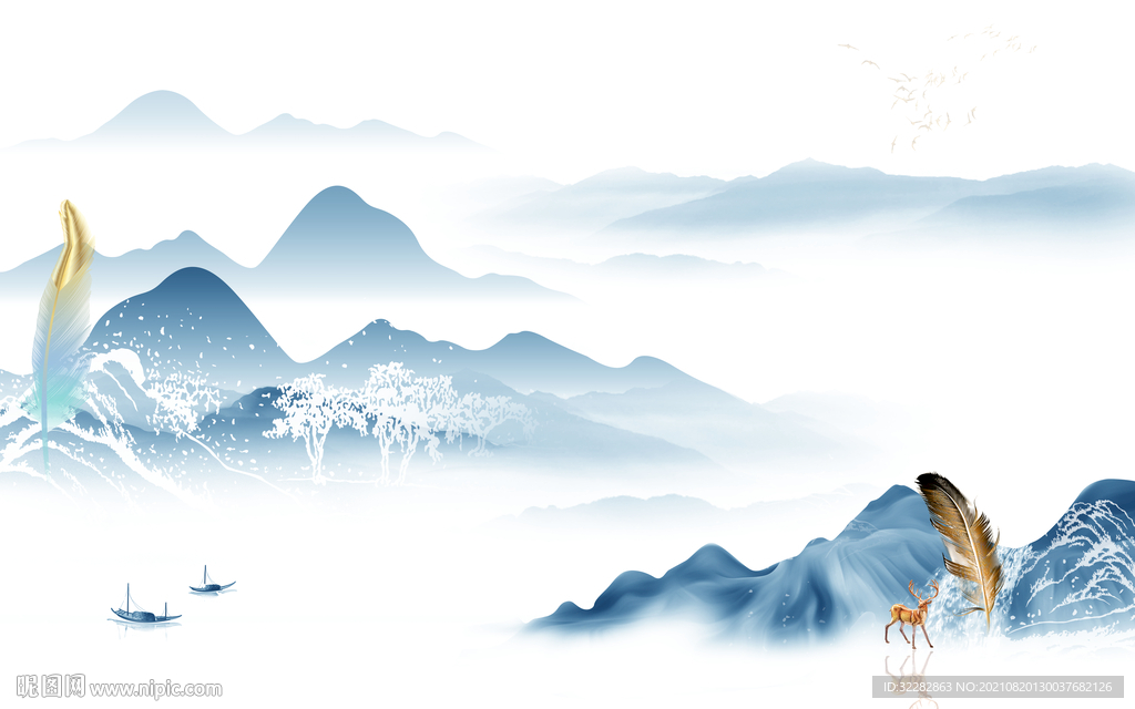 最新高清客厅山水 TIF分层