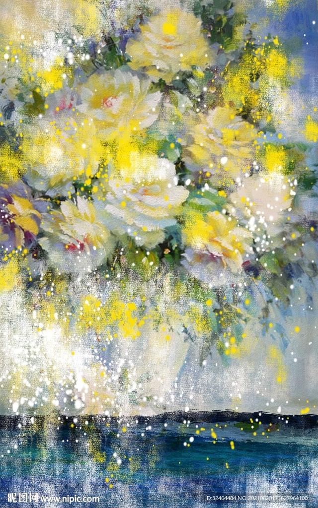 印象花油画