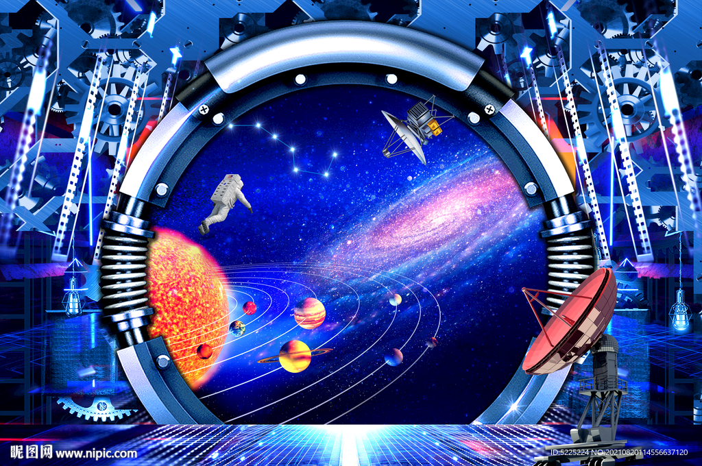 科幻星空背景墙