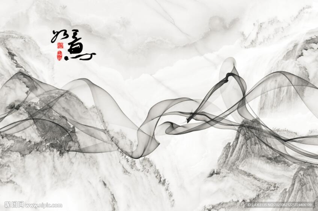 抽象烟雾背景墙