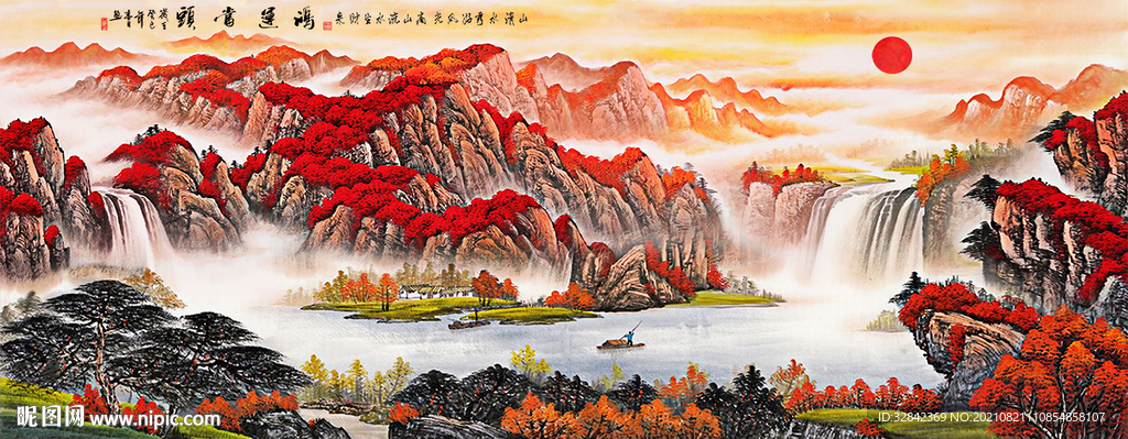 新中式鸿运当头装饰画