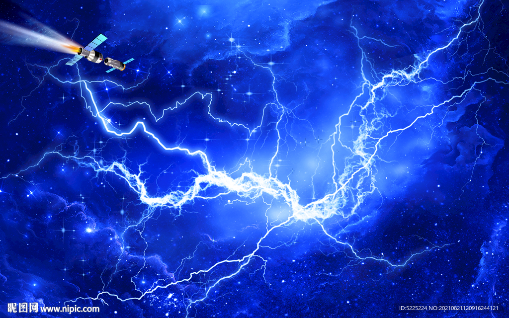 闪电星空