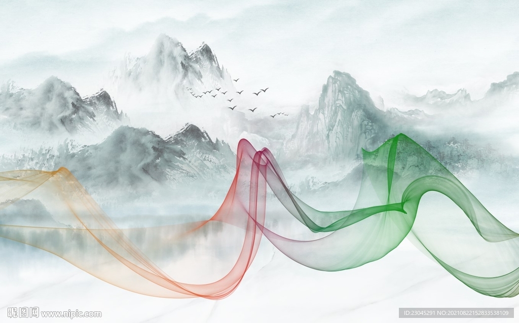 简约新中式背景墙