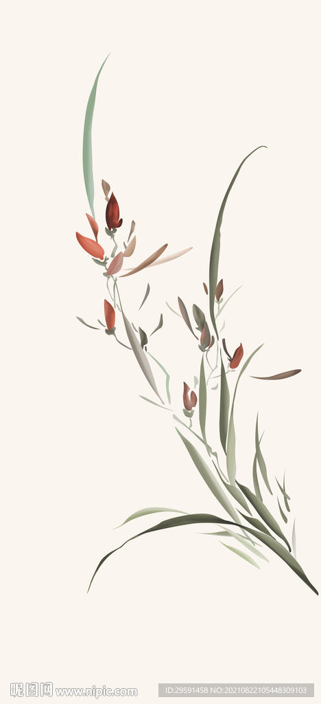 手绘君子兰装饰画