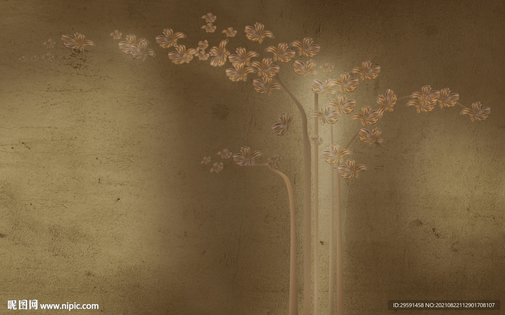 复古梅花背景墙