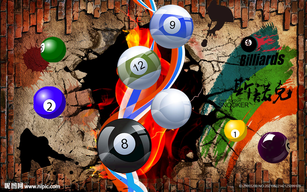 台球背景墙