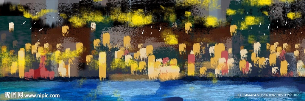抽象色块油画