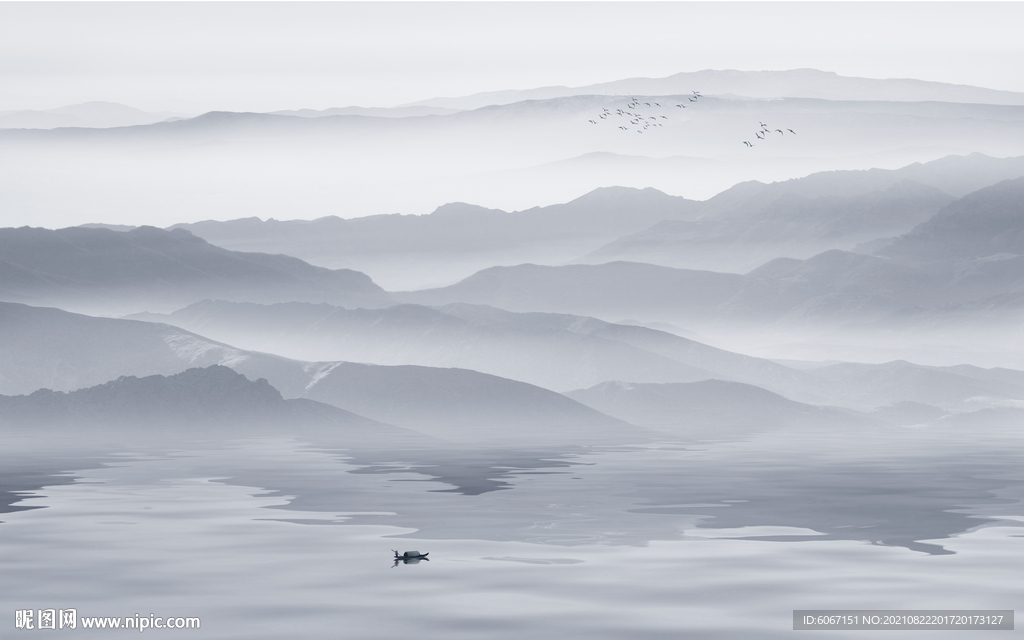 新中式水墨山水画