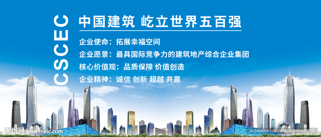 中国建筑展板