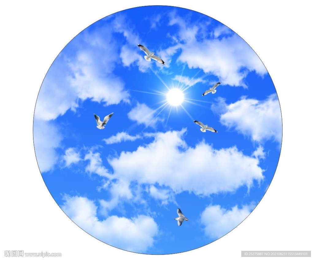 蓝天白云圆形大图