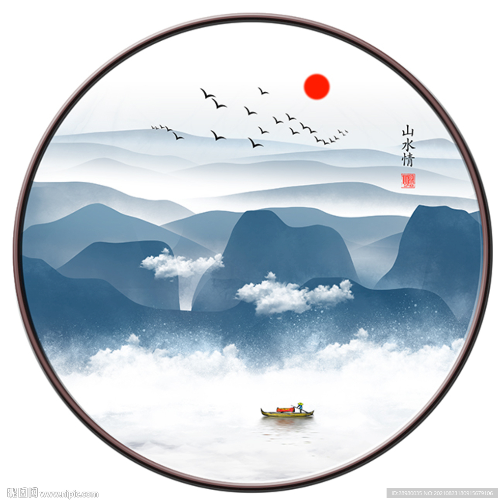 禅意山水装饰画