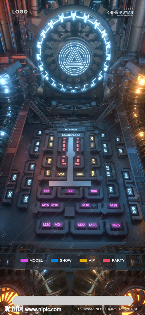 酒吧 台位图 赛博 C4D