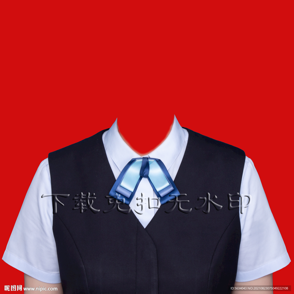 银行高铁酒店空乘客服服装证件照