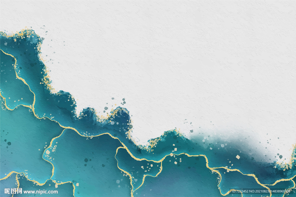 抽象海浪水彩画