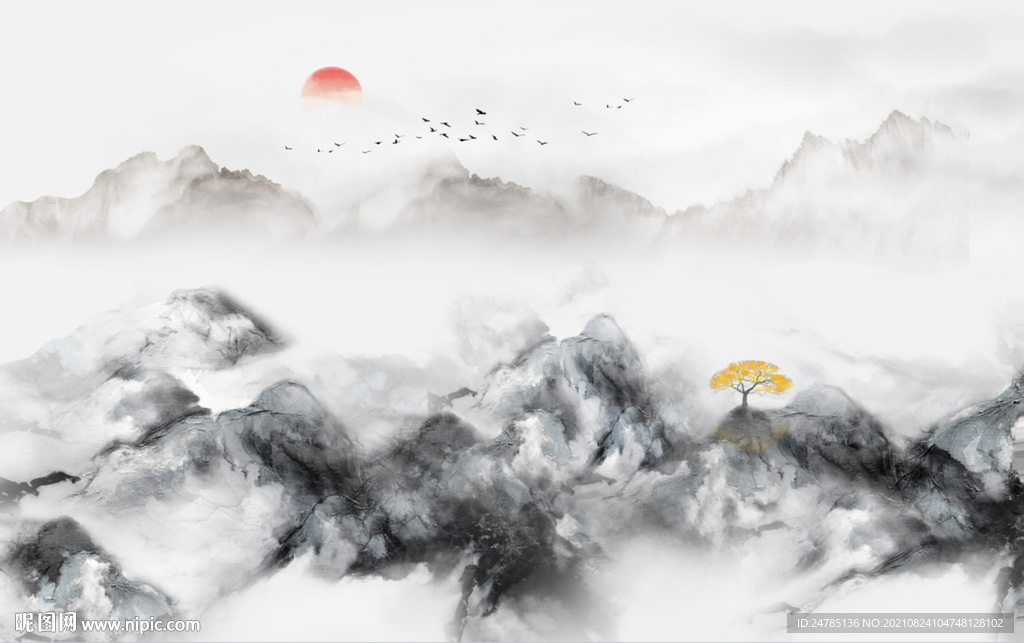 水墨山水画