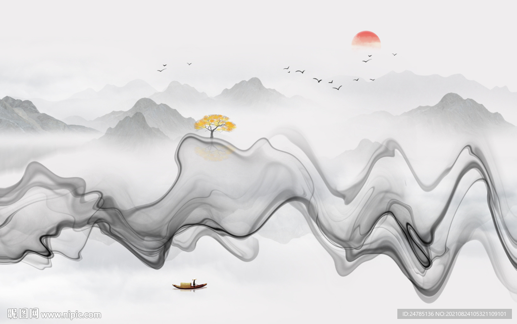 水墨山水画