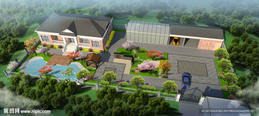 别墅庭院院子设计案例效果图